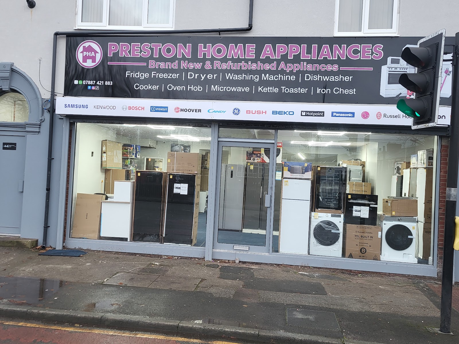 Preston Home Appliances storefront on Ribbleton Avenue, Preston